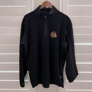 Chicago Blackhawks Antigua Action Quarter-Zip Pullover Sweatshirt
